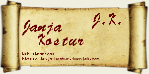 Janja Kostur vizit kartica